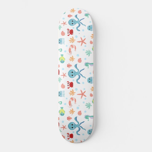 Sea World-mönster Mini Skateboard Bräda 18,5 Cm (Framsida)