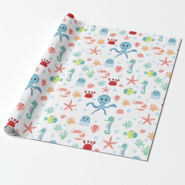 Sea World-mönster Presentpapper (Utrullad)