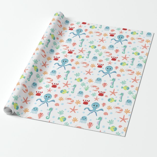 Sea World-mönster Presentpapper (Utrullad)