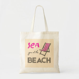 Sea You at vid Beach Rosa Sunbed Summer Helgdag Tygkasse
