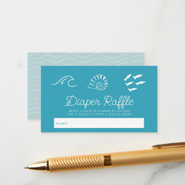 Sea You Soon Baby Blue Diaper Raffle Ticket Tilläggskort