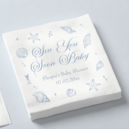 Sea You Soon Baby Coastal Baby Shower Pappersservett