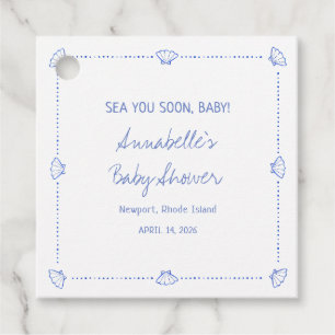 Sea You Soon Baby Handritade Sniglar Babyshower Gåvor Etiketter