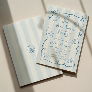 Sea You Soon Baby Inbjudan Kust Baby Shower