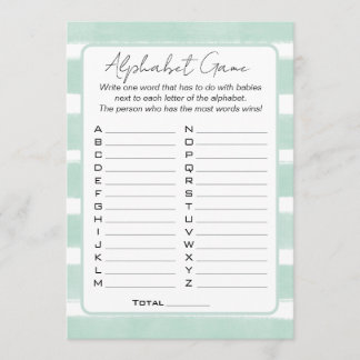 Sea You Soon Baby Shower Alphabet Game Inbjudningar