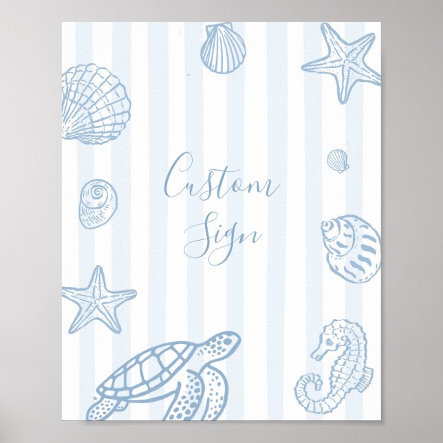 Sea You Soon Baby Shower Anpassad Skylt (Framsidan)