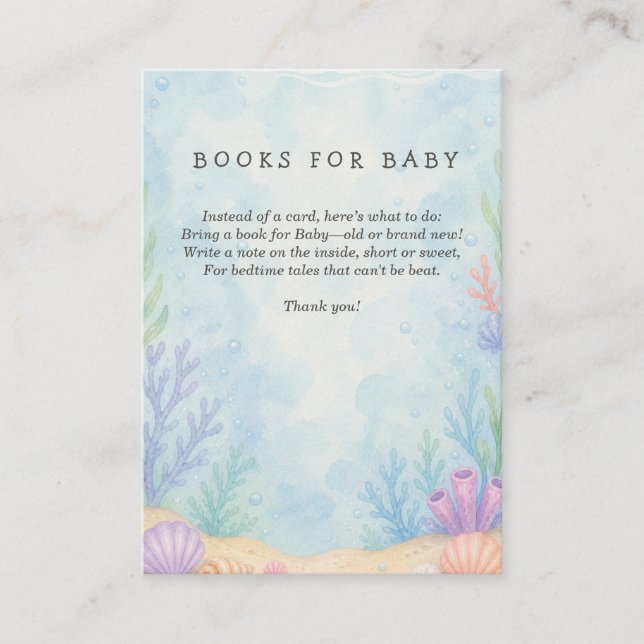 Sea You Soon Baby Shower Böcker för Bebis Tilläggskort (Framsida)