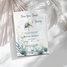 Sea You Soon Baby Shower Gender Neutral Invitation