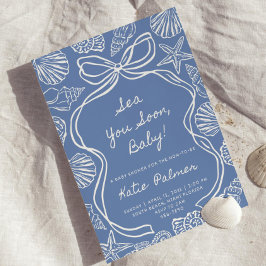 Sea You Soon Baby Shower Inbjudan Blå Coastal Baby