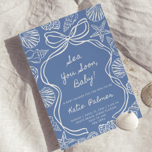 Sea You Soon Baby Shower Inbjudan Blå Coastal Baby