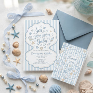 Sea You Soon Baby Shower Inbjudan Kusthav
