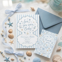 Sea You Soon Baby Shower Inbjudan | Kustnära Hav