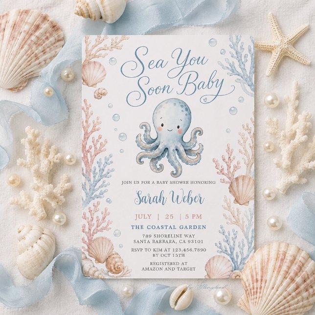 Sea You Soon Baby Shower Inbjudningar (Skapare uppladdad)