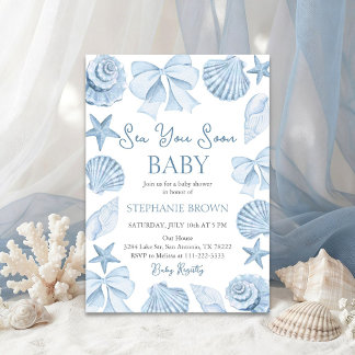 Sea You Soon Baby Shower Kustinbjudan Inbjudningar