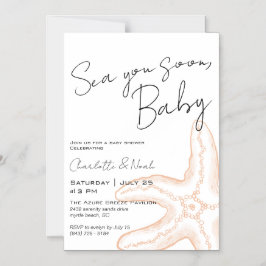 Sea You Soon Baby Shower Magnetisk Inbjudan Inbjudningskort