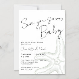 Sea You Soon Baby Shower Magnetisk Inbjudan Inbjudningskort
