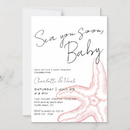 Sea You Soon Baby Shower Magnetisk Inbjudan Inbjudningskort