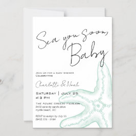 Sea You Soon Baby Shower Magnetisk Inbjudan Inbjudningskort