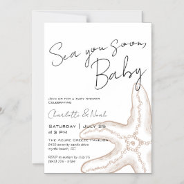 Sea You Soon Baby Shower Magnetisk Inbjudan Inbjudningskort