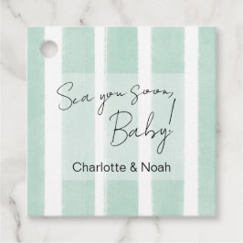 Sea You Soon Baby Shower Randig Gåvor Etiketter