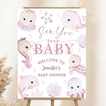 Sea You Soon Baby Shower Rosa Havsdjur Välkommen