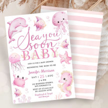 Sea You Soon Baby Shower Rosa Ocean Flicka