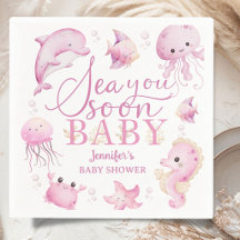 Sea You Soon Baby Shower Rosa Ocean Flicka