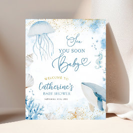 Sea You Soon Baby Shower Välkomstskylt Poster