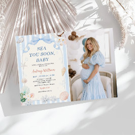 Sea You Soon, Baby Snigelskal Baby Shower Foto Inbjudningar