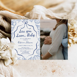 Sea You Soon, Baby Snigelskal Baby Shower Foto Inbjudningar