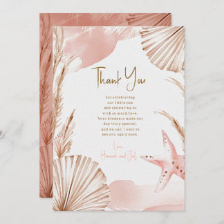 Sea You Soon Baby Thank You Card | Coastal Boho Tack Kort