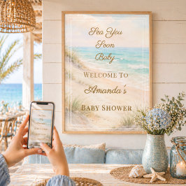 Sea You Soon Beach Baby Shower Välkommen Poster