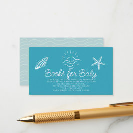 Sea You Soon Blue Baby Shower Book Request Tilläggskort