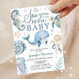 Sea You Soon Boy Baby Shower Invitation  Inbjudningar