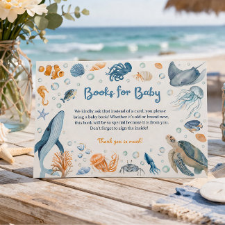 Sea You Soon Coastal Baby Shower Book Request Tilläggskort