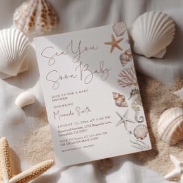 Sea You Soon Coastal Baby Shower Inbjudningar