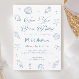 Sea You Soon Coastal Baby Shower Inbjudningar