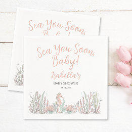 Sea You Soon Cute Hand Drawn Baby Shower Pappersservett