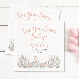 Sea You Soon Cute Hand Drawn Baby Shower Pappersservett