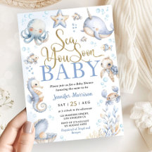 Sea You Soon Havsdjur Pojke Baby Shower