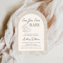 Sea You Soon Kust Baby Shower Inbjudan