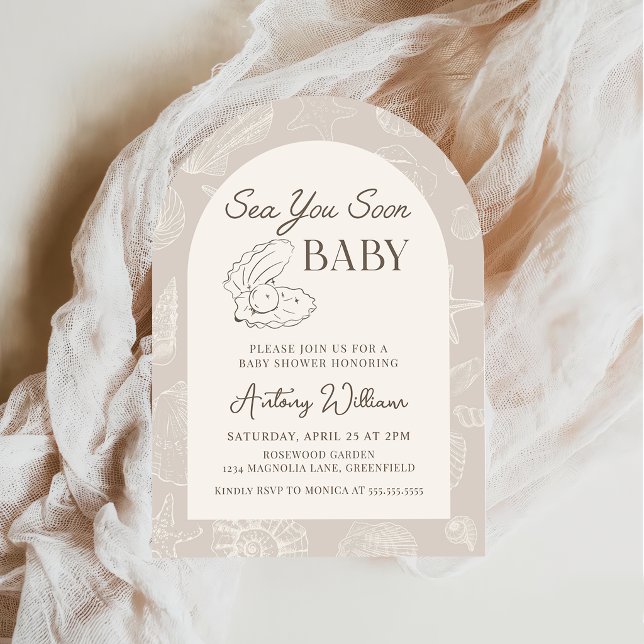 Sea You Soon Kust Baby Shower Inbjudan (Skapare uppladdad)