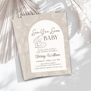 Sea You Soon Kust Baby Shower Inbjudan