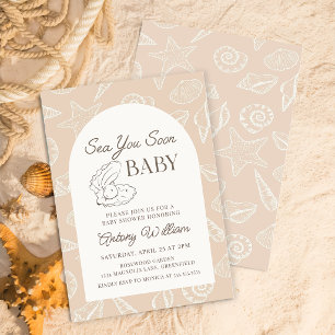 Sea You Soon Kust Baby Shower Inbjudan