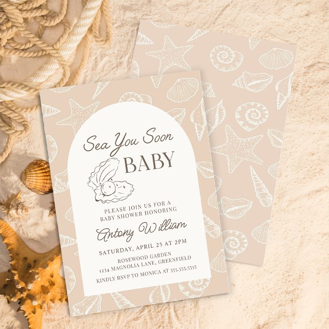 Sea You Soon Kust Baby Shower Inbjudan (Skapare uppladdad)