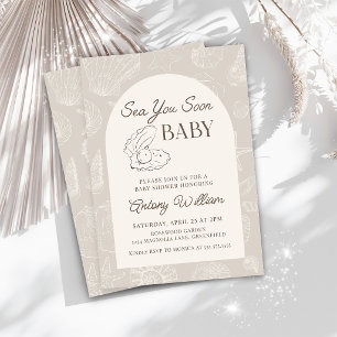 Sea You Soon Kust Baby Shower Inbjudan