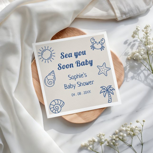 Sea You Soon Kust Baby Shower Pappersservett (Skapare uppladdad)
