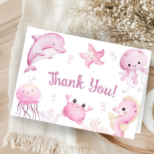 Sea You Soon Ocean Baby Shower Flickad Tacksamhets Tack Kort