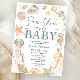 Sea You Soon Ocean Baby Shower Könsneutral  Inbjudningar