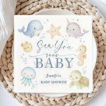 Sea You Soon Ocean Baby Shower Papper